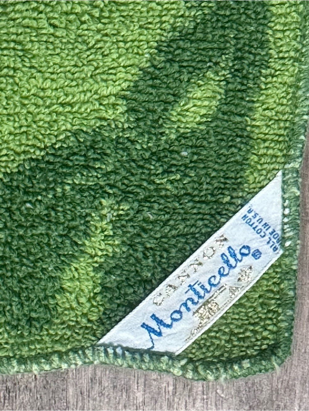 Vintage Avocado Green Cannon Monticello Washcloth 70’s MCM Retro - Picture 3 of 6